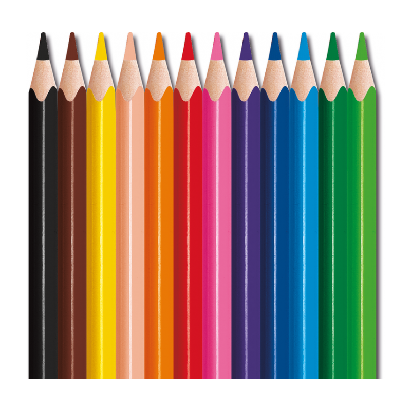 12 Crayons de couleurs Mini strong | maped coloriage | maped tunisie