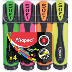 4 MARQUEURS FLUO SOFT MAPED