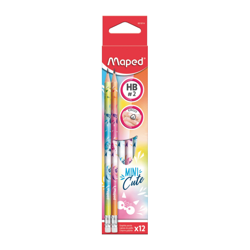 CRAYONS GRAPHITES HB GOMME MINI CUTE X12