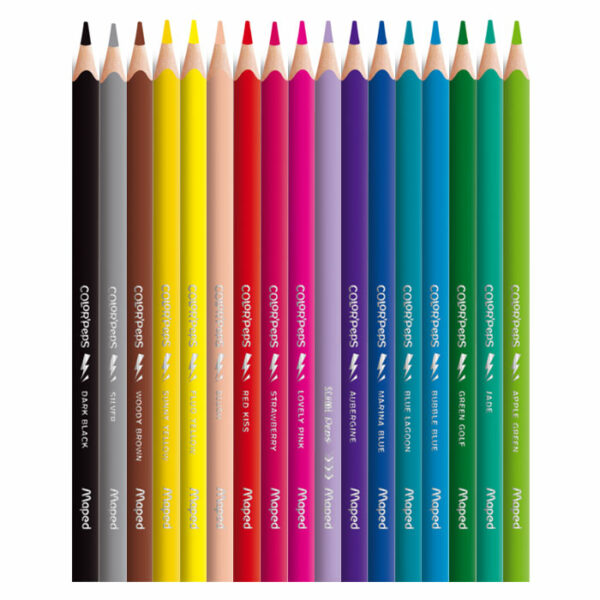 CRAYONS DE COULEUR PLASTIQUE COLORPEPS STRONG X18