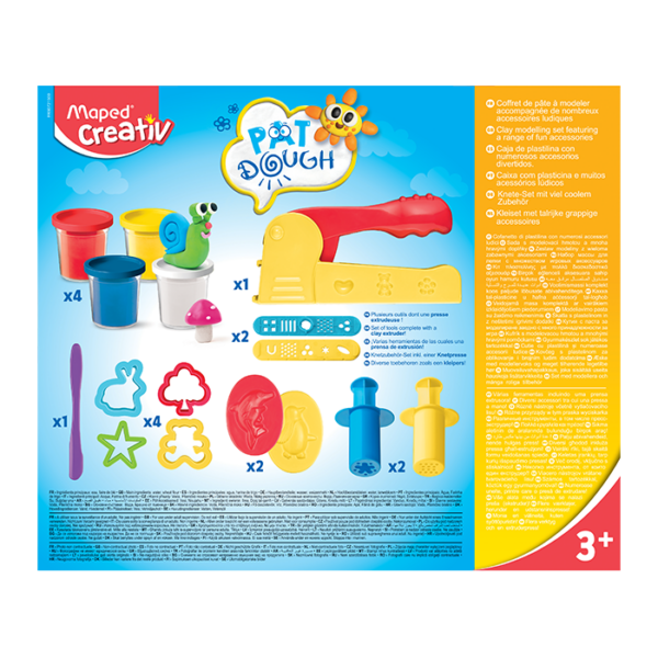 PÂTE A MODELER 4X POTS+12X ACCESSOIRES PRESSE