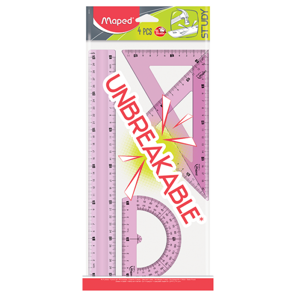 KIT TRAÇAGE MAXI 30CM 4PIÈCES STUDY UNBREAK