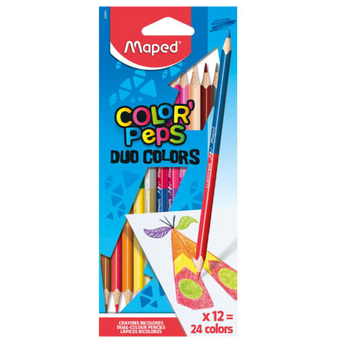 CRAYONS BICOLORES 12 crayons 24 couleurs COLOR'PEPS DUO