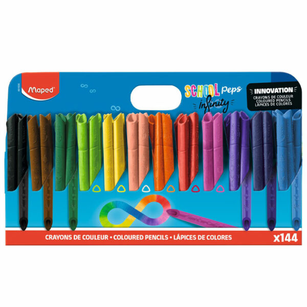 144 CRAYONS DE COULEUR FORMAT ECOLE INFINITY