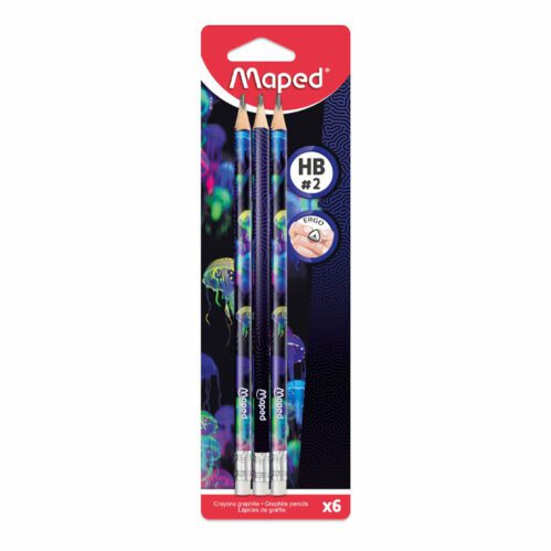 6 CRAYON GRAPHITE PLAST HB GOMME DEEPSEA PARADISE
