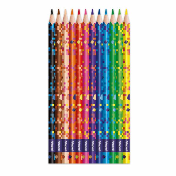 CRAYONS DE COULEURS PIXEL PARTY X12